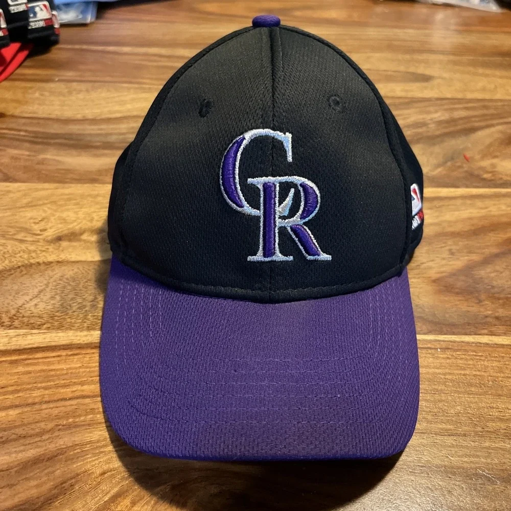 Team MLB Colorado Rockies Youth Baseball Hat Black Purple OC Sports Adjustable